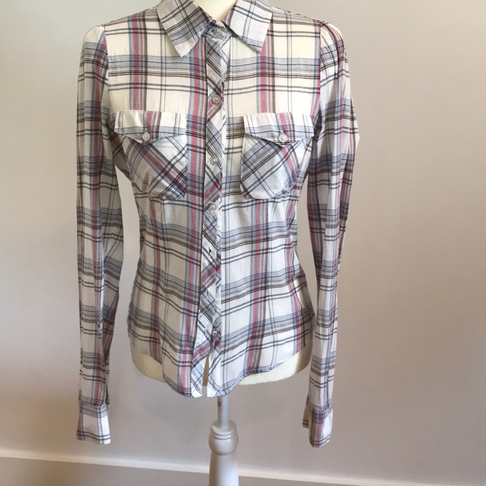 Matty M button down with ruffles shoulders